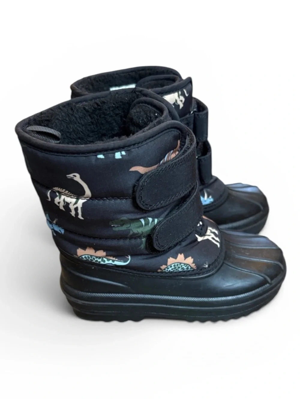The Children's Place Dinosaur All Weather Boots Boy Toddler 10 Black Fleece